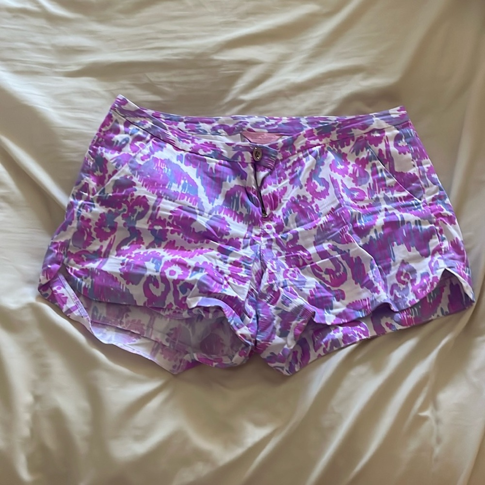 Purple patterned shorts